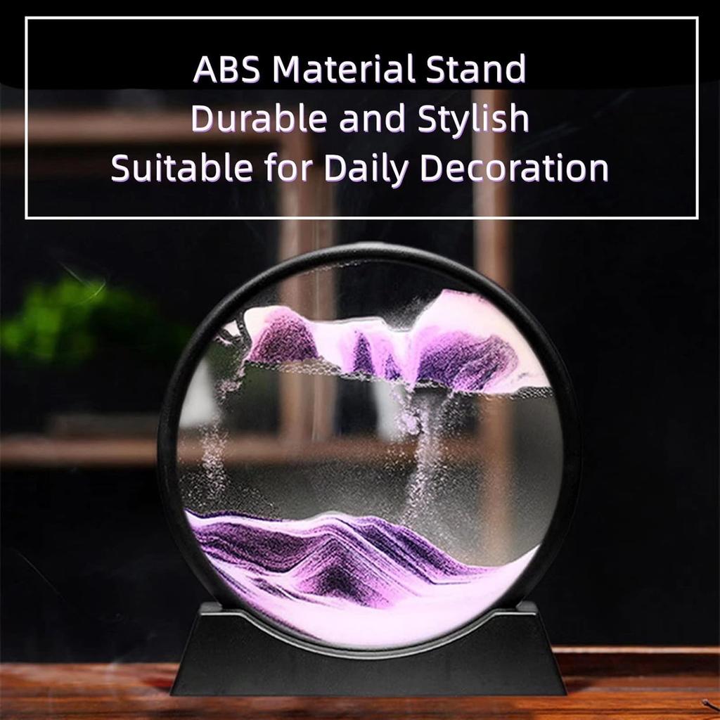 Round Tempered Glass 3D Deep Sea Sand Scene For Relaxing Desktop, Home Office, Children Adult Work Decoration