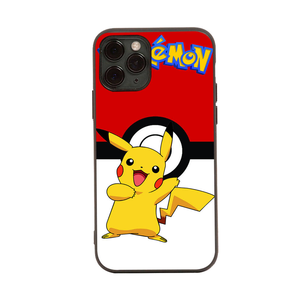 PK11 Lovely Pikachu Black Sofe Case for Samsung Note 20 Lite S24 Ultra S23 A03 A05 A06 A11 A71 A15 A16 A13 A24 A25 A33 A52 A53 A50 M55 M35 Plus