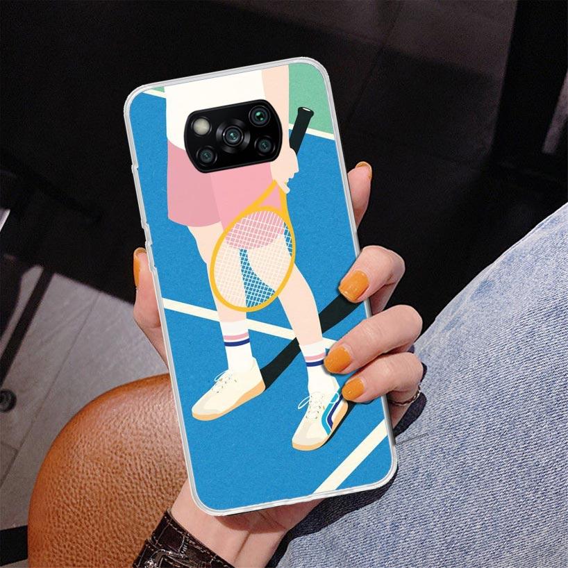 Tennis Sport Phnoe Case for Xiaomi Poco X5 X6 X7 Pro X4 Gt F7 Ultra M8 M7 Redmi 15C 15 13C 13 12C 12 Unique Cover Coque Poco X7