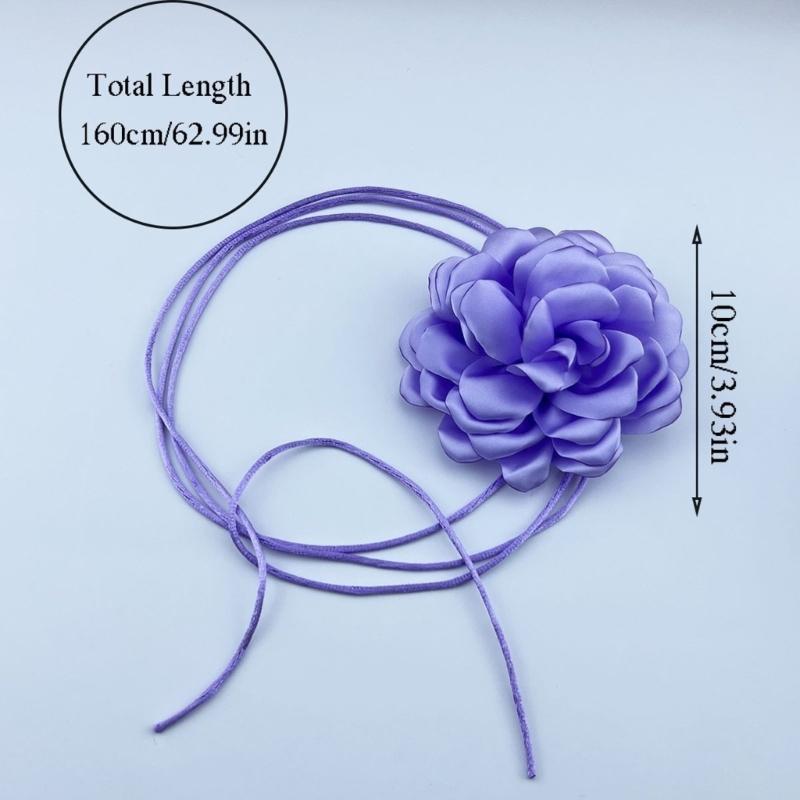 Stylish Rose Blossom Necklace Simulation Flower Neckchain Women Girls Collarbone Chain Eye Catching Choker Accessory