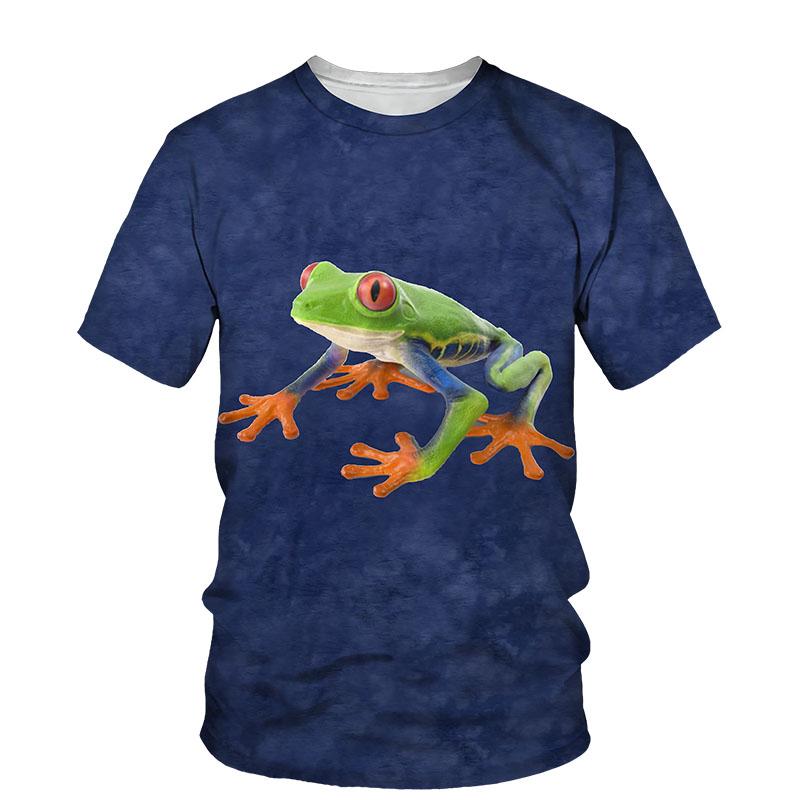 Summer 3D Funny Tree Frog Graphic T Shirts For Men Fashion Casual Animal Print T Shirt Personality Interesting Trend T-shirt