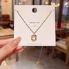 Korean Geometric Titanium Steel Diamond Circle Necklace