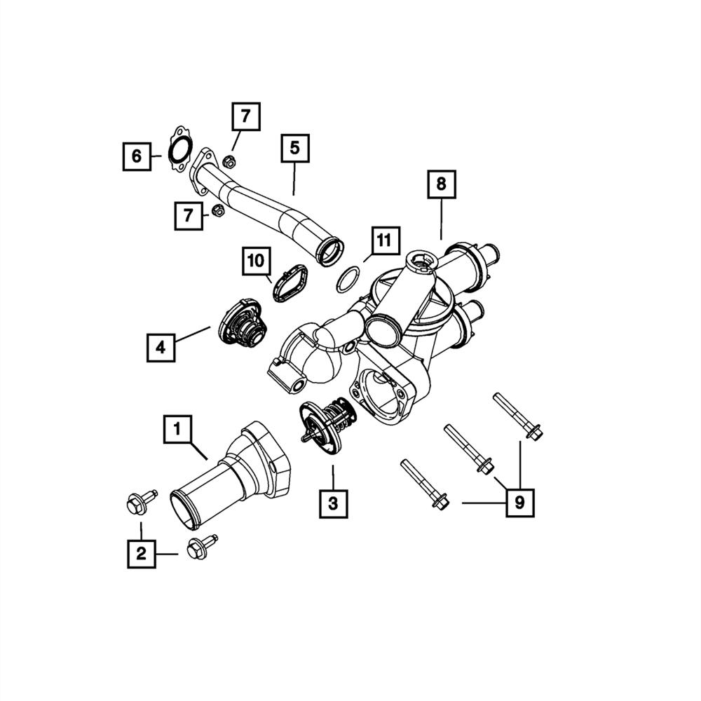 Thermostat Housing for Patriot Compass Caliber 2.0 2.4 68676479AA