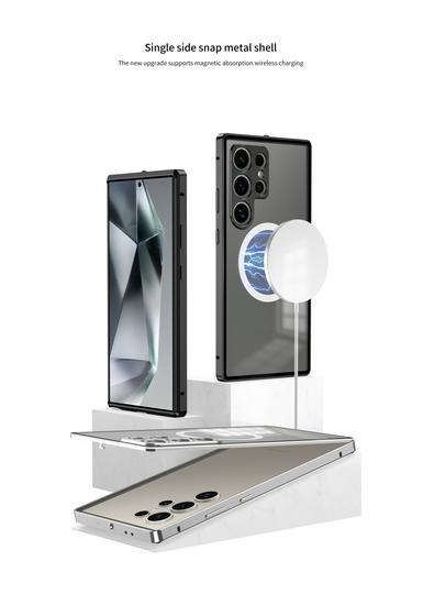 Металлический чехол-книжка на кнопке-защелке с одной стороны для Samsung S25Ultra/S25+/S24+