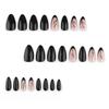 Simple Pure Black Glossy French Peach Blossom High-end Ins Style Wearable Manicure 24 Pieces Of Manicure Tablets