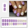 Square Press On Nails Flower Fake Nails Glue On Nails Artificial Acrylic Nails 24pcs Stick On Nails for Women Girls