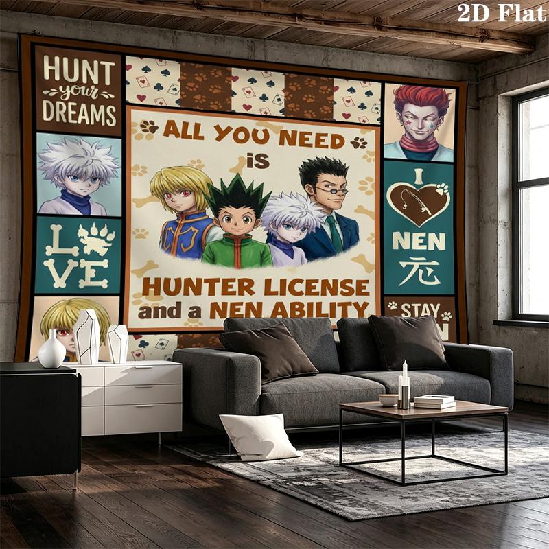 Настенный гобелен Hunter X Hunter Эстетичный настенный подвесной тканевый плед Декоративные гобелены для спальни гостиной Домашний декор