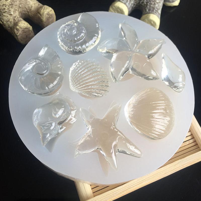 Силиконовая форма для самостоятельной работы, ракушка, морская звезда, ракушка, силиконовая форма для шоколада, форма для выпечки, инструменты для украшения торта из помадки, формы для художественного творчества из глины и смолы