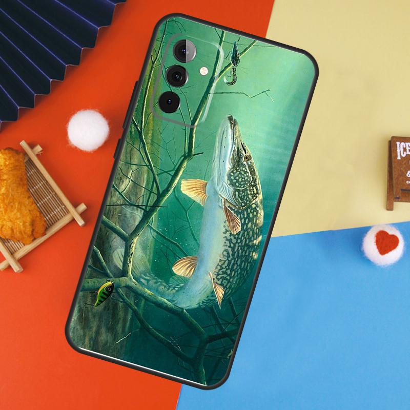Pike Fish Fishing Lure Case For Samsung Galaxy A16 A26 A36 A56 A17 A55 A35 A15 A52 A32 A12 A53 A33 A13 A14 A34 A54