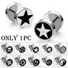 1pc Mini Simple Stainless Steel Barbell Men's Puncture Ear Studs