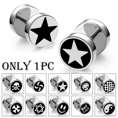 Серьга для мужчин с иммитацией тоннеля