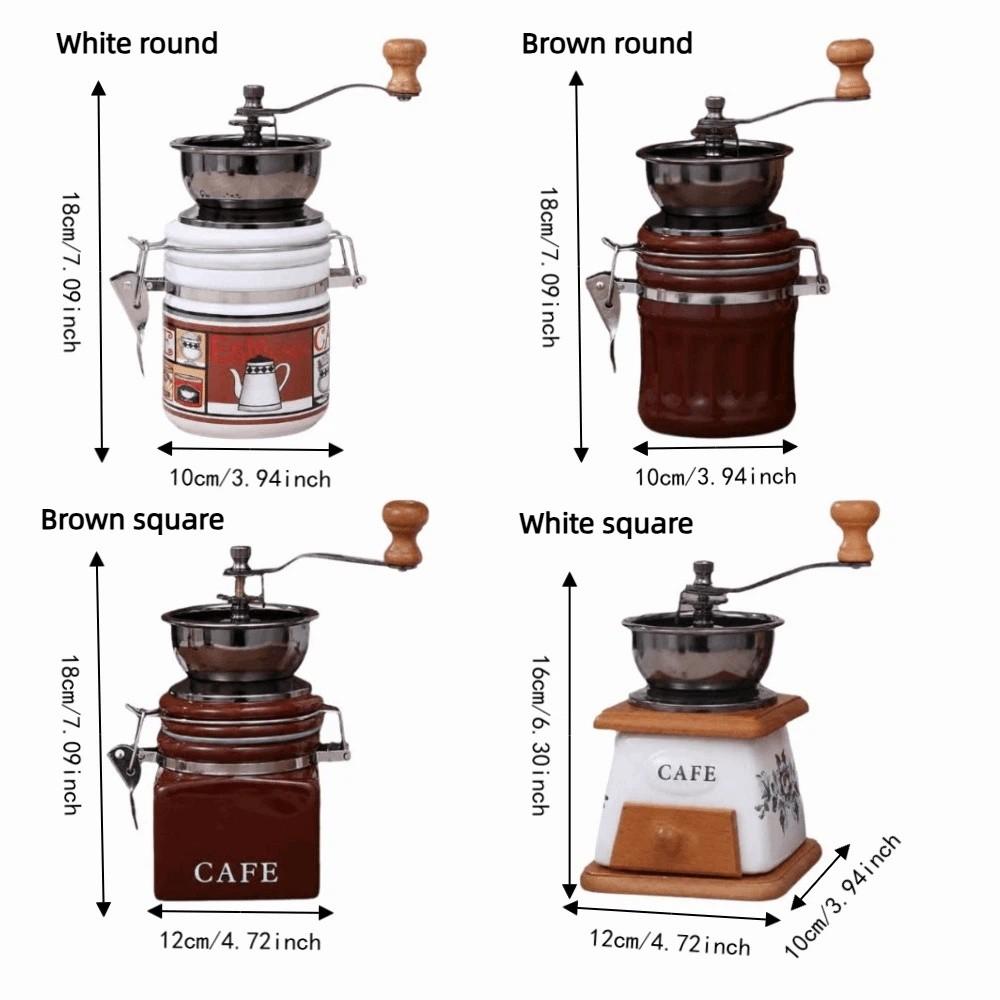 Vintage Coffee Bean Grinder Ceramic Hand Crank Grinder Manual Coffee Grinder Household