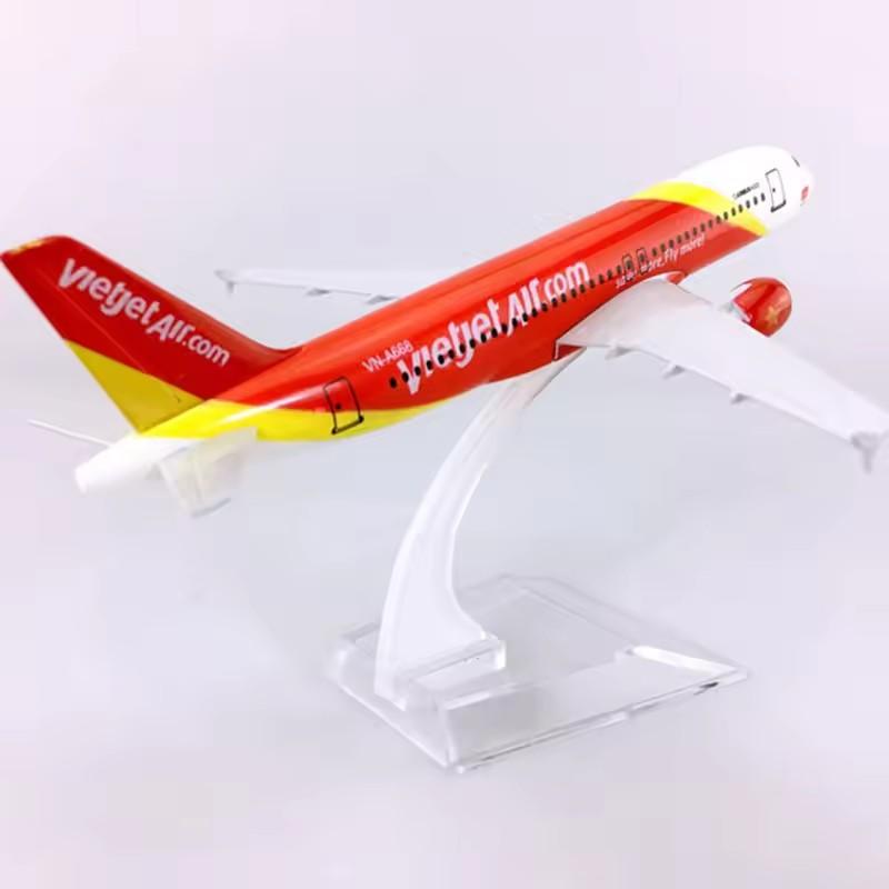 1/400 16 см Модель самолета для A320 Vietjet Airlines Сплав самолета с подставкой Декорация Сплав Металлическая модель