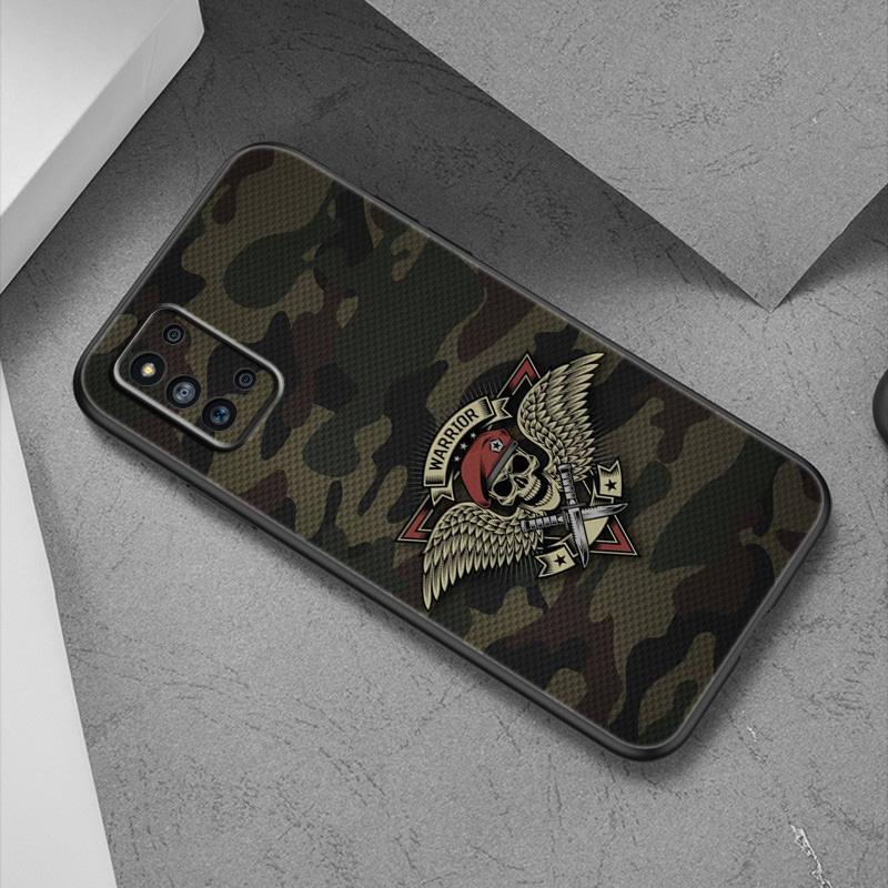 Камуфляжный камуфляжный армейский чехол для Samsung Galaxy A12 A02S A22 A32 A52 A72 A71 A51 A41 A31 A21 A11 A50 A70 A10S A20S, черный мягкий чехол