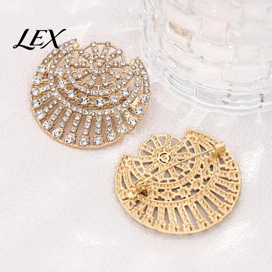 Decorative Alloy Jewelry Hollow Rhinestone Sun Moon Brooch, Metal Lapel Pin for Brooches Men Women, Accessories Clothing Scarf Hat Decoration Brooch