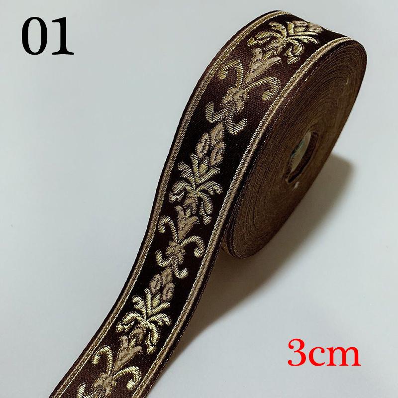 1 Meters Sewing Fabric Jacquard Ribbons Floral Embroidered Straps Woven Lace Trim Stylish