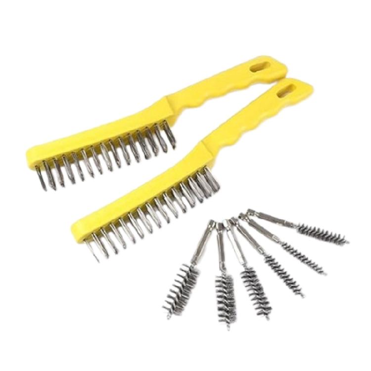 Steel Wire Brush 10Inch Hard Scratch Brushes With Hangable Handles For Workshop Home Use