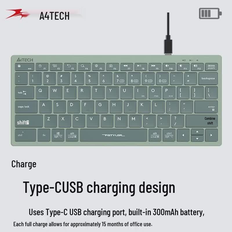 Беспроводная Bluetooth-клавиатура A4TECH FBX51C на 78 клавиш для нескольких устройств