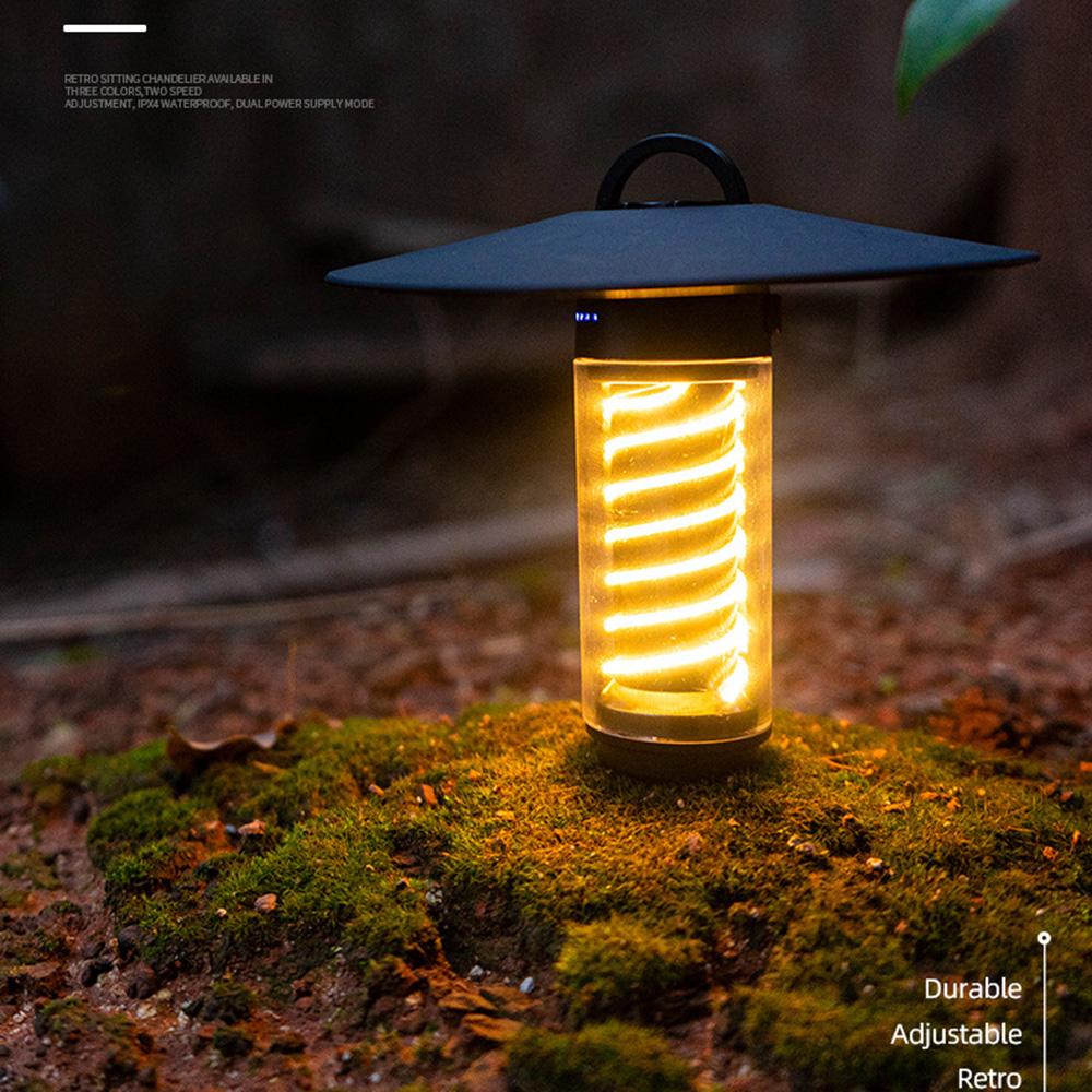 All-in-One Camping Lantern Rechargeable with Tripod Portable Waterproof Tent Lantern Flashlight for Hiking, Emergency, Camping