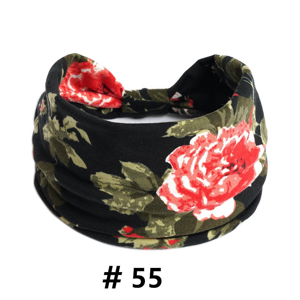 Бохо повязки на голову для женщин Хлопковые широкие повязки на голову Эластичная повязка для волос Нескользящая для тренировок Йоги Бега Тюрбан Головной убор Аксессуары для волос