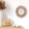 Деревенское Деревянное Украшение Подсолнух Настенное Зеркало Цветок Деревянная Рама Подвесное Зеркало Украшение Дома для Гостиной Спальни Фермерского Дома