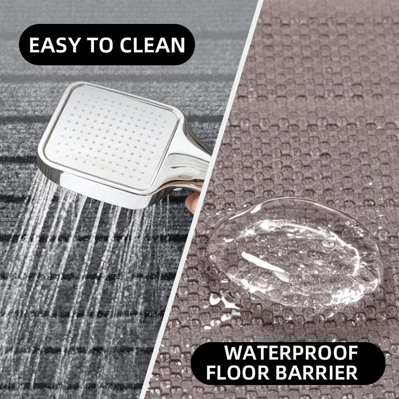Modern Minimalist Square Floor Mat - Durable, Stain/Fade Resistant, Non-Slip Rubber Backing, Machine Washable for Indoor/Outdoor