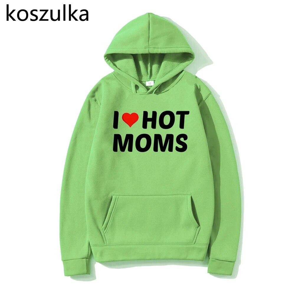 I Love MILFs Mothers Day Hoodies I Heart MILFs Husband Hoodie Harajuku Pullovers Spring/Autumn Unisex Unisexga Tops Unisex Clothing