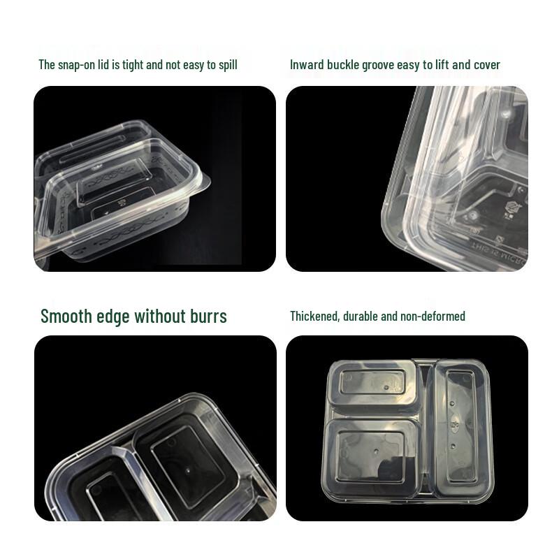 Disposable 5-Compartment Microwaveable Takeout Meal Boxes