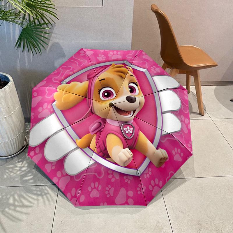 Cartoon Dog Umbrella with Automatic Open/Close & Self-8-Rib Heavy-Duty Umbrella, Compact Travel Umbrella Suitable for Outdoor