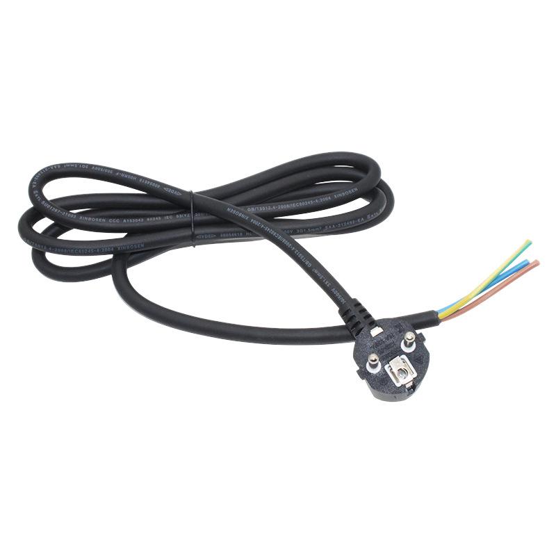 VDE Pure Copper EU Power Cord, 3-Core 0.75/1.5 Sq. Rubber Cable, H05RN Plug