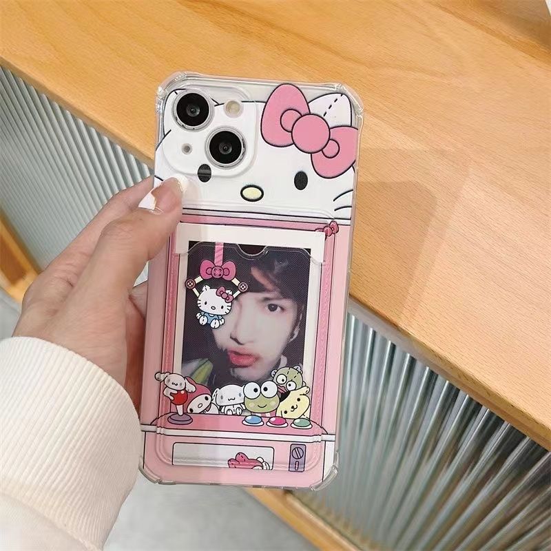 Мультяшный держатель для карт Hello Kitty Чехол для Iphone 17 Pro Max 17 Air 16 15 14 12 13 11 Pro Max 16e 15 16 Plus 12 13 mini Обложка