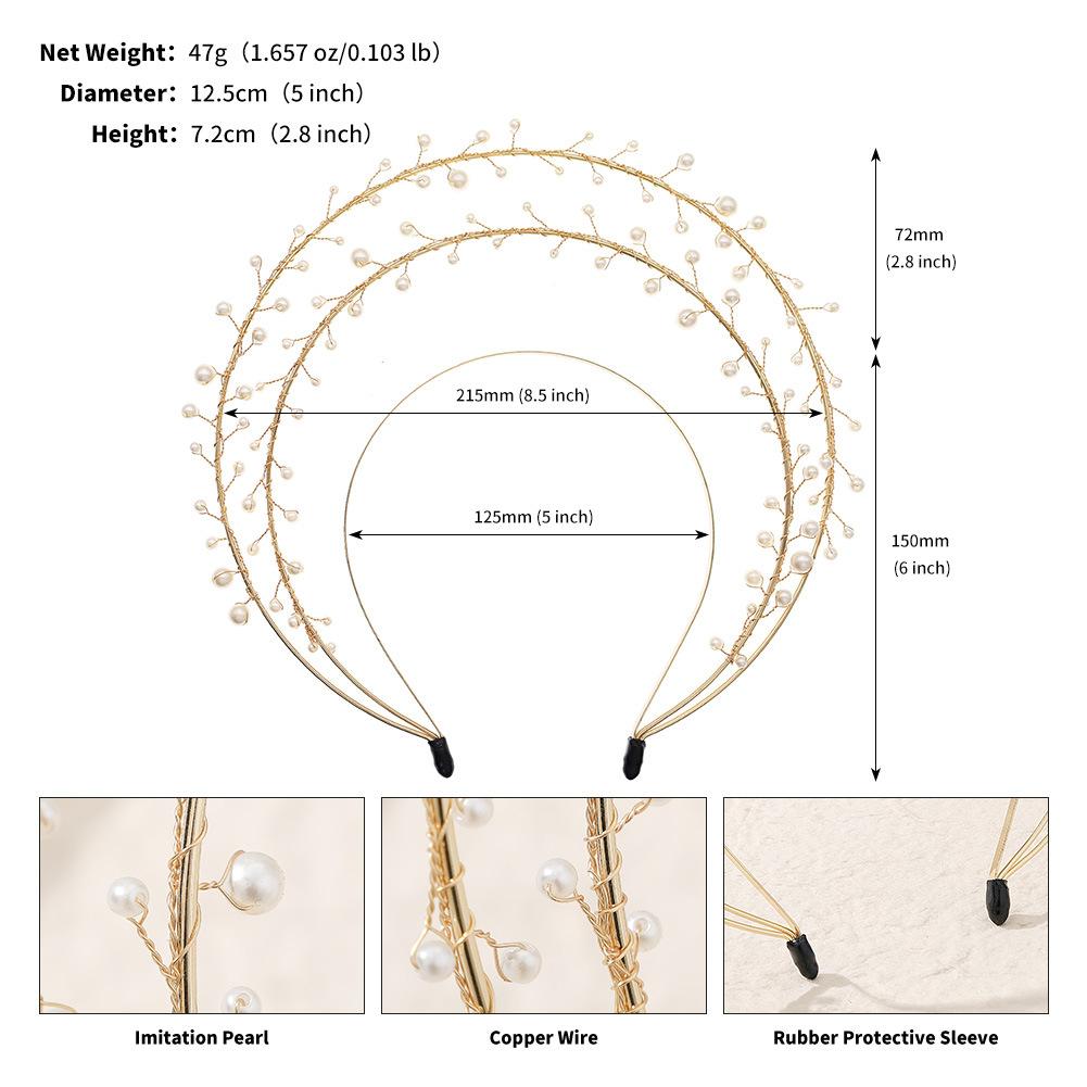 New Madonna Halo Hair Crown Handmade Pearl Funny Dressing Headwear Retro Lolita Crown Headband