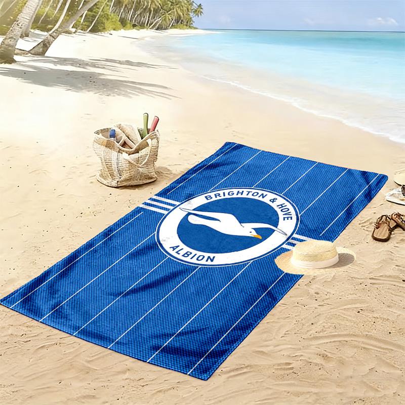 Пляжное полотенце с принтом Brighton & Hove Albion, Большое мягкое быстросохнущее полотенце для пляжа, кемпинга, плавания