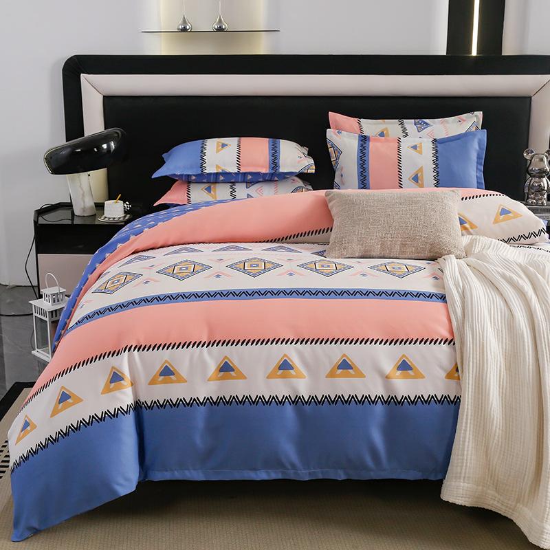 Комплект из четырех предметов из плотного хлопка с потертостями, комплект из 4 простыней и одеял, комплект из трех предметов для общежития