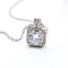 Zircon Necklace Square Cut Clavicle Chain Versatile Pendant Jewelry Minimalist Design Simple Style Elegant Women