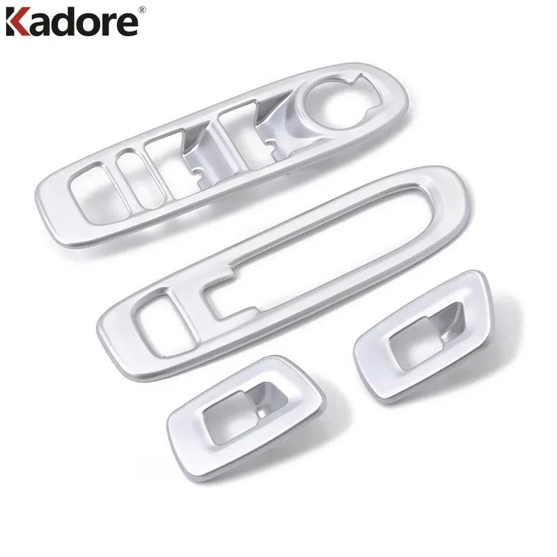 Car Inner Door Armrest Window Lift Switch Button Panel Cover Trim For Jeep Compass 2017- Matte Interior Accessories