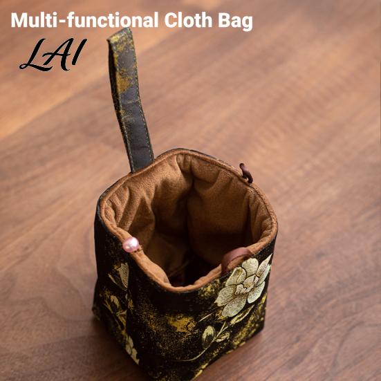 Tea Accessories Handbag Chinese Style Brocade Storage Bag Bracelet Jewelry & Portable Bag Handbag Mini Fabric Organizer Pouch Multi Use