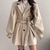 Women Temperament Jacket Fall and Winter In The Long Section of Fashion Hepburn Style Tweed Coat