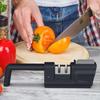 Быстрая точилка для ножей, ручная кухонная многофункциональная ножница для заточки ножей, черные ножницы с точильным камнем, складной инструмент для заточки ножей