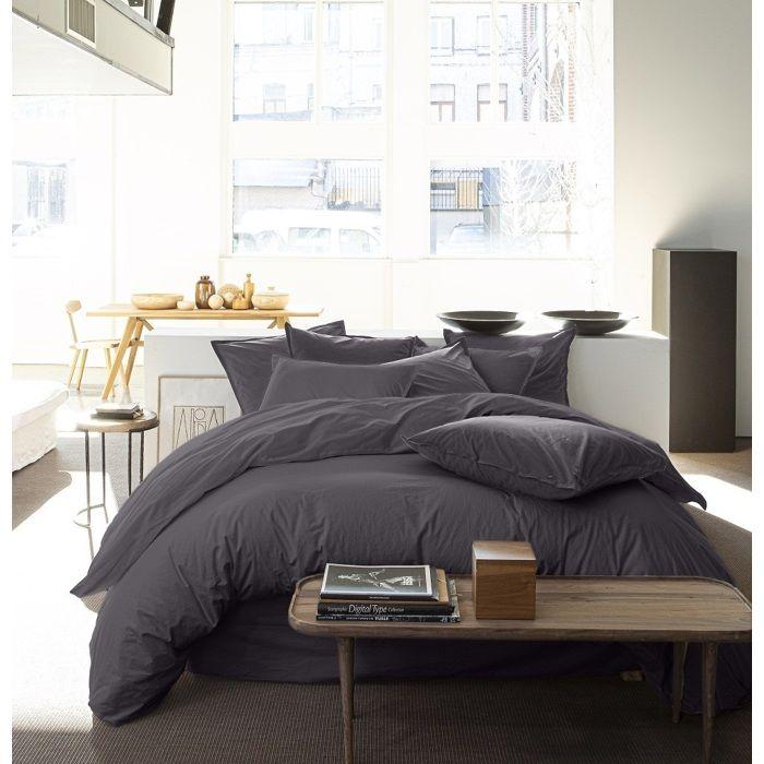 Housse de couette 220 x 240 cm Percale de coton lavé jaune