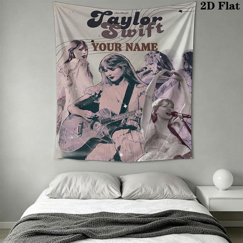 Custom Taylor Swift Wall Hanging Printed Fabric Blanket Decorative Tapestries for Bedroom Living Room Home Decor
