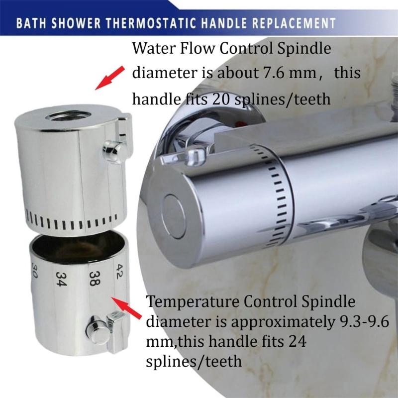 Shower Temperature Control Handle with Safety Switches Bathroom Fixture Water Flows Adjustment Knob for Bathroom Use