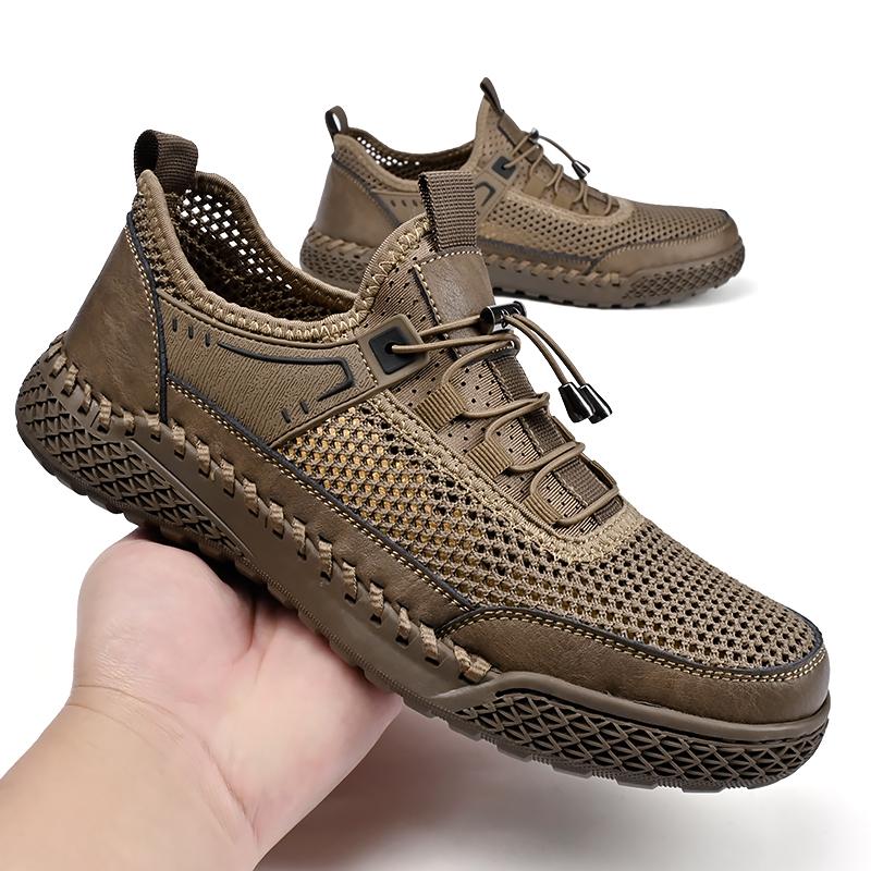 Летняя дышащая мужская сетчатая обувь с быстрой шнуровкой, удобная мягкая подошва, мужская обувь для активного отдыха