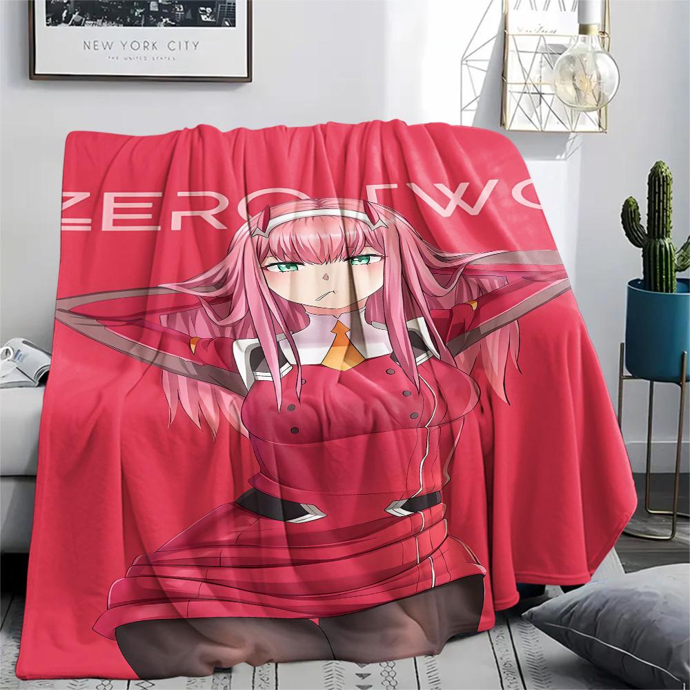 1PC Franxx Patterned Flannel Blanket Suitable For All Seasons For Home Decor Warmth And Comfort Gifts Holiday Present