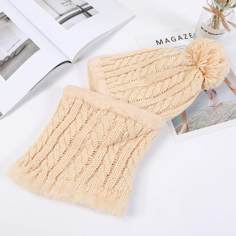 Осенне-зимняя многофункциональная шапка, шарф, цельная защита ушей, теплая вязаная шапка, женская, двухслойная, плюшевая, Fried Dough Twists, шерстяная шапка