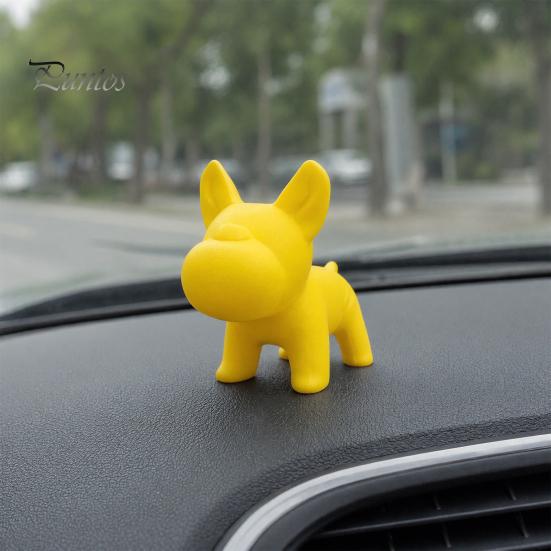 Фигурка собаки с гладкими краями, 3D-печать, милая фигурка, статуэтка маленького желтого щенка для стола, фигурка с красивыми округлыми линиями для полки, декор для дома и офиса, минималистичный