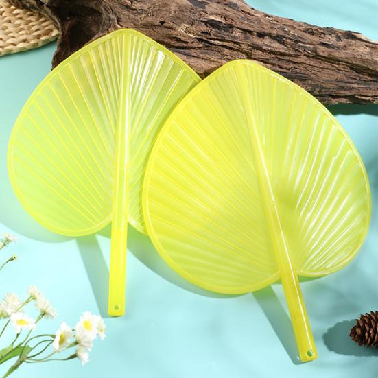 Fan Plastic Hand Shake Fan Chinese Vintage Banana Leaf Shape Summer Cooling