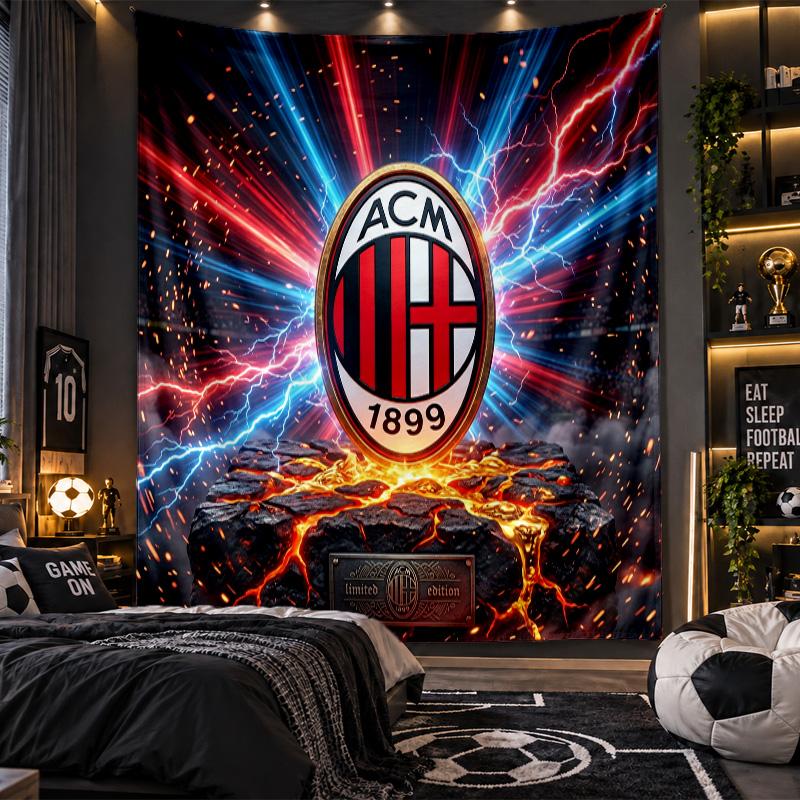 Wall Hanging Tapestry AC Milan Print Cloth for Living Room Bedroom Home Decor