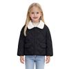 Kids Casual Color Zip-Up Outerwear Jacket with Plush Collar for Boys and Girls