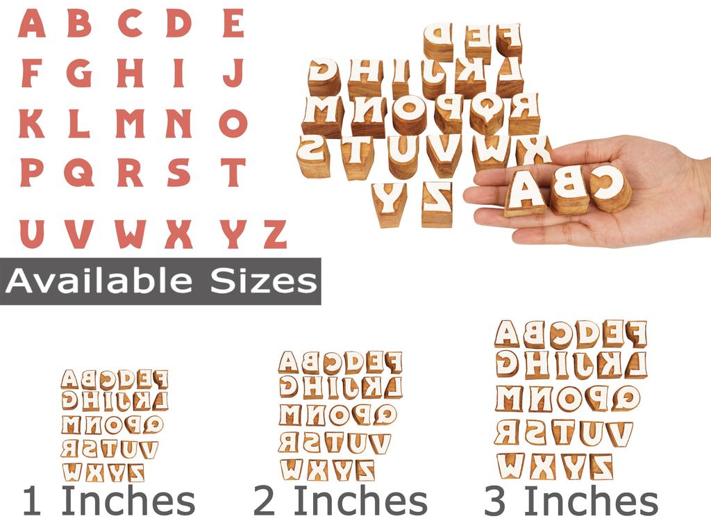 IBA Indianbeautifulart Текстильный печатный блок заглавные буквы алфавита AZ вырезанные вручную деревянные буквы деревянный штамп деревянный блок
